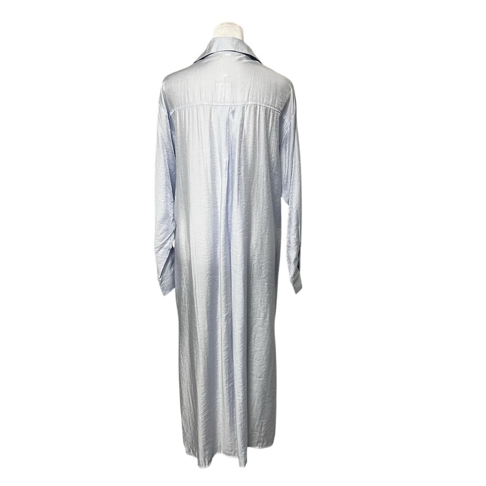 AEOM Vici Blue Sun Valley Tie Front Maxi Shirt Dress NWT Small - Picture 9 of 13